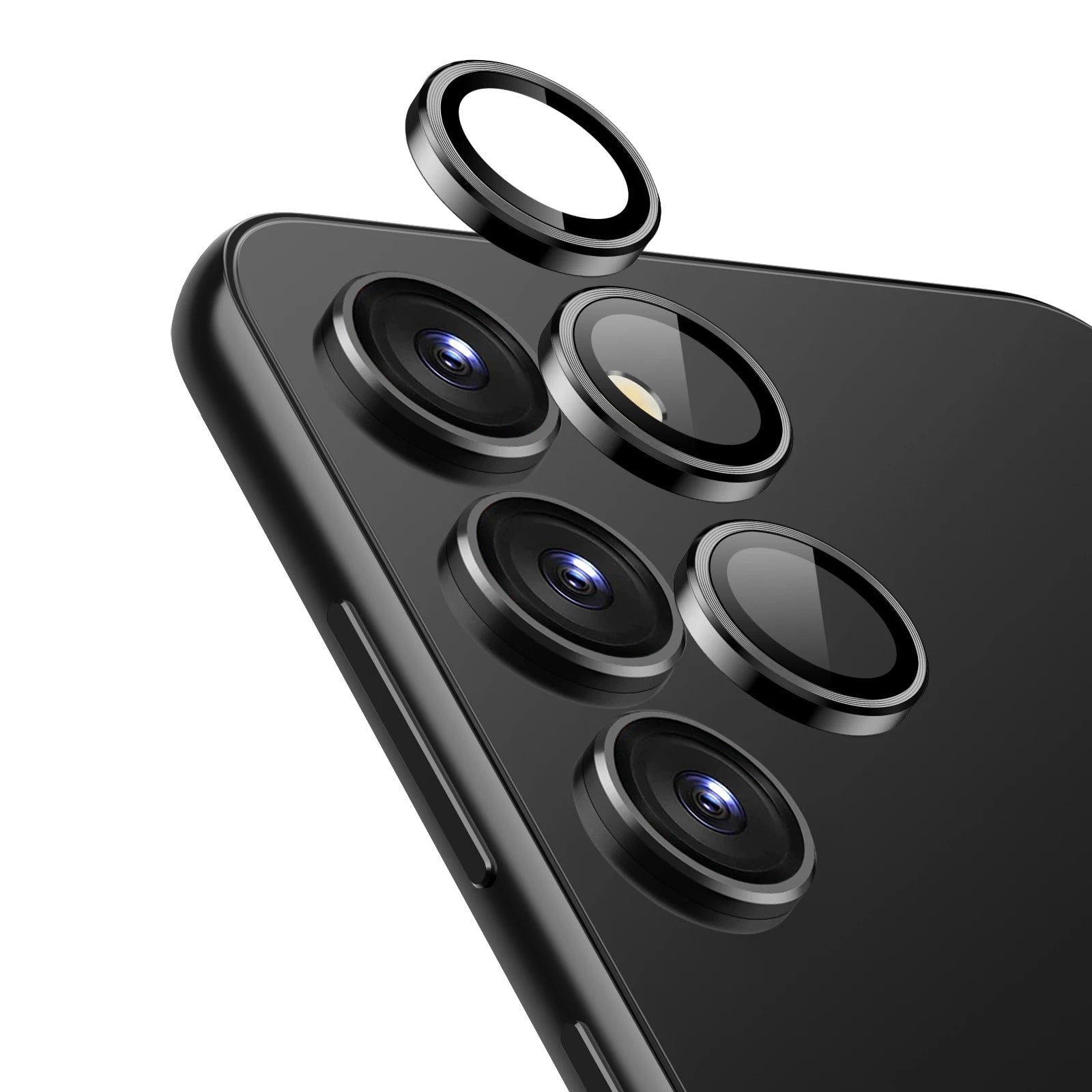 Black Solid Camera Glass Protector for Samsung S25 Edge