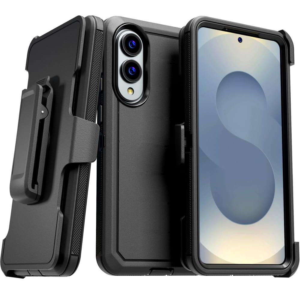 Black Ultra Heavy Duty Case with Belt Clip for Galaxy S25 Edge