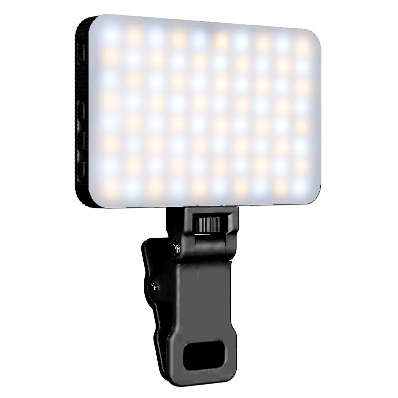 Black Portable LED Selfie Light with Phone Clip