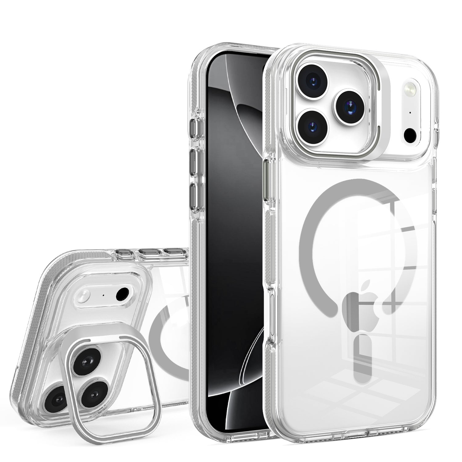 Titanium Camera Kickstand Magnetic Case for iPhone 17 Pro Max