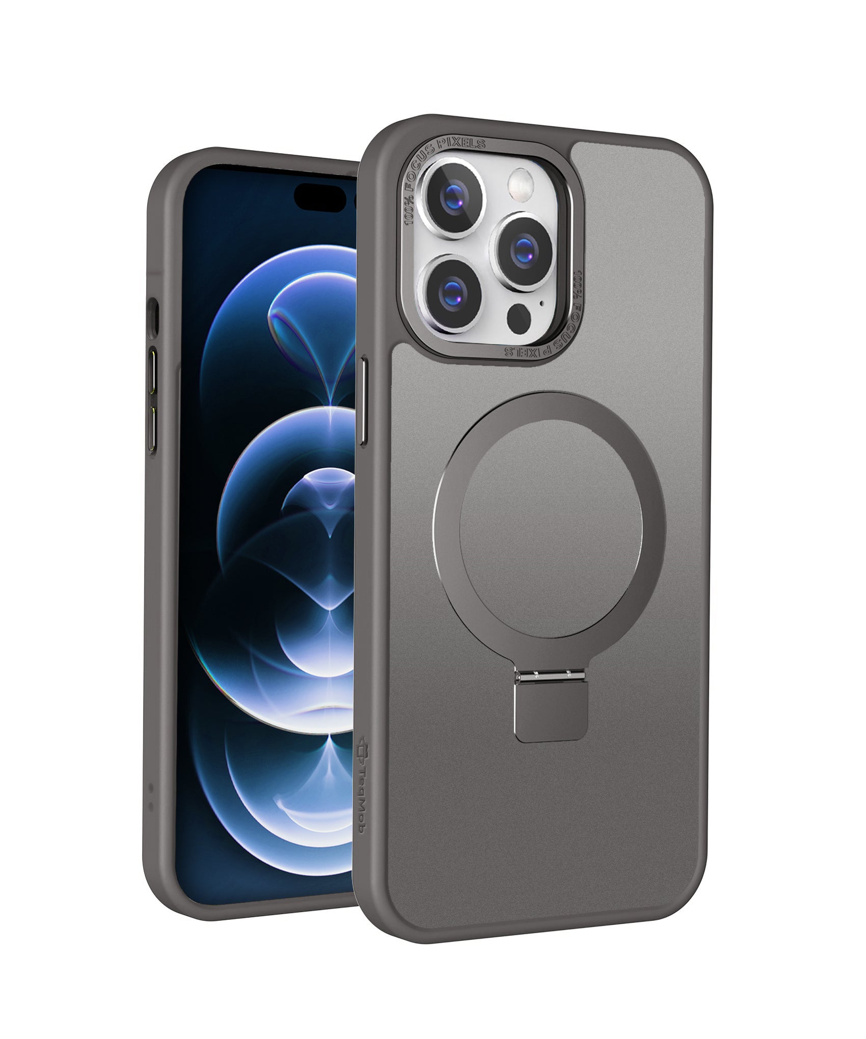 Titanium Frosted Kickstand with Magnetic Compatibility for iPhone 16 6.1