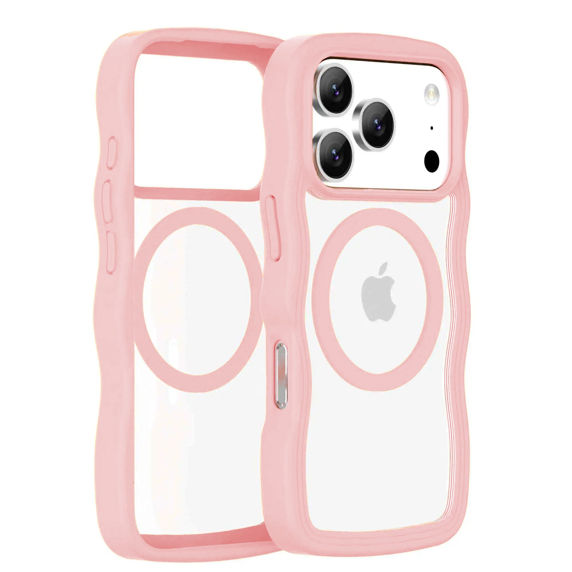 Pink Clear Wave Case for iPhone 17 Pro Max