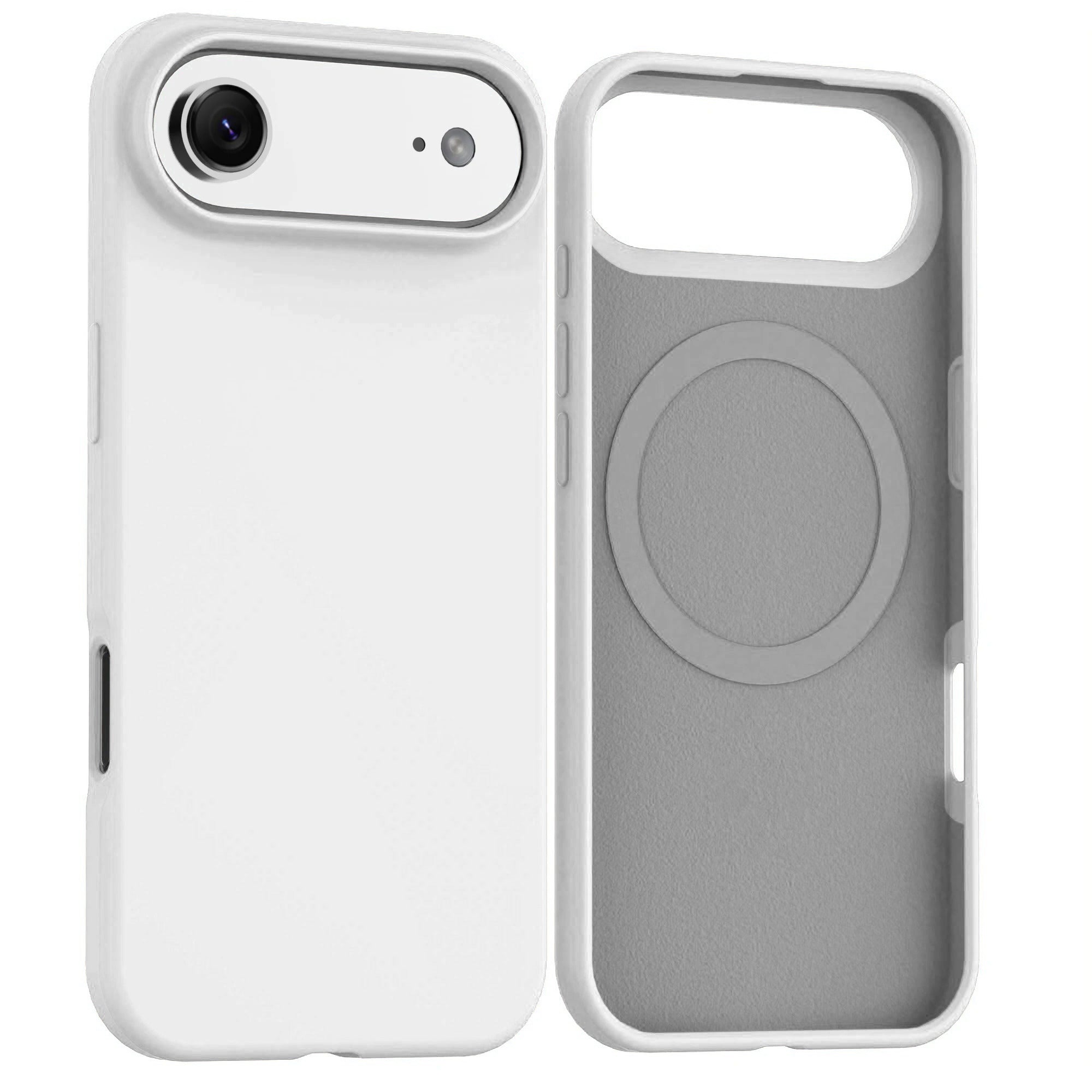 White Soft Magnetic Silicone Case for iPhone 17 Air