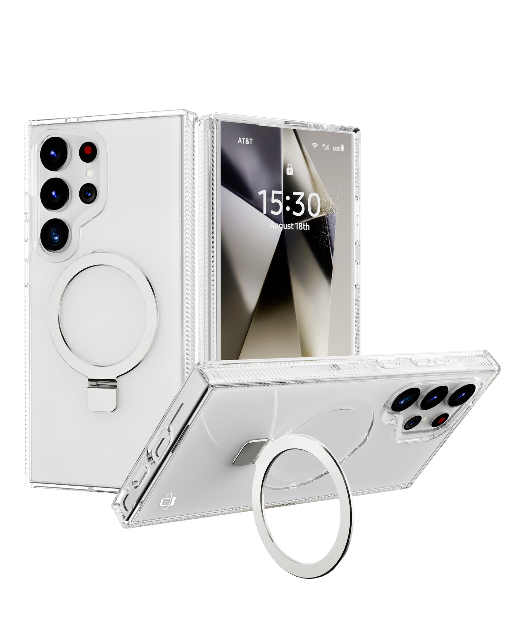 Clear Kickstand with Magnetic Compatibility for Samsung Galaxy S25 Plus with package