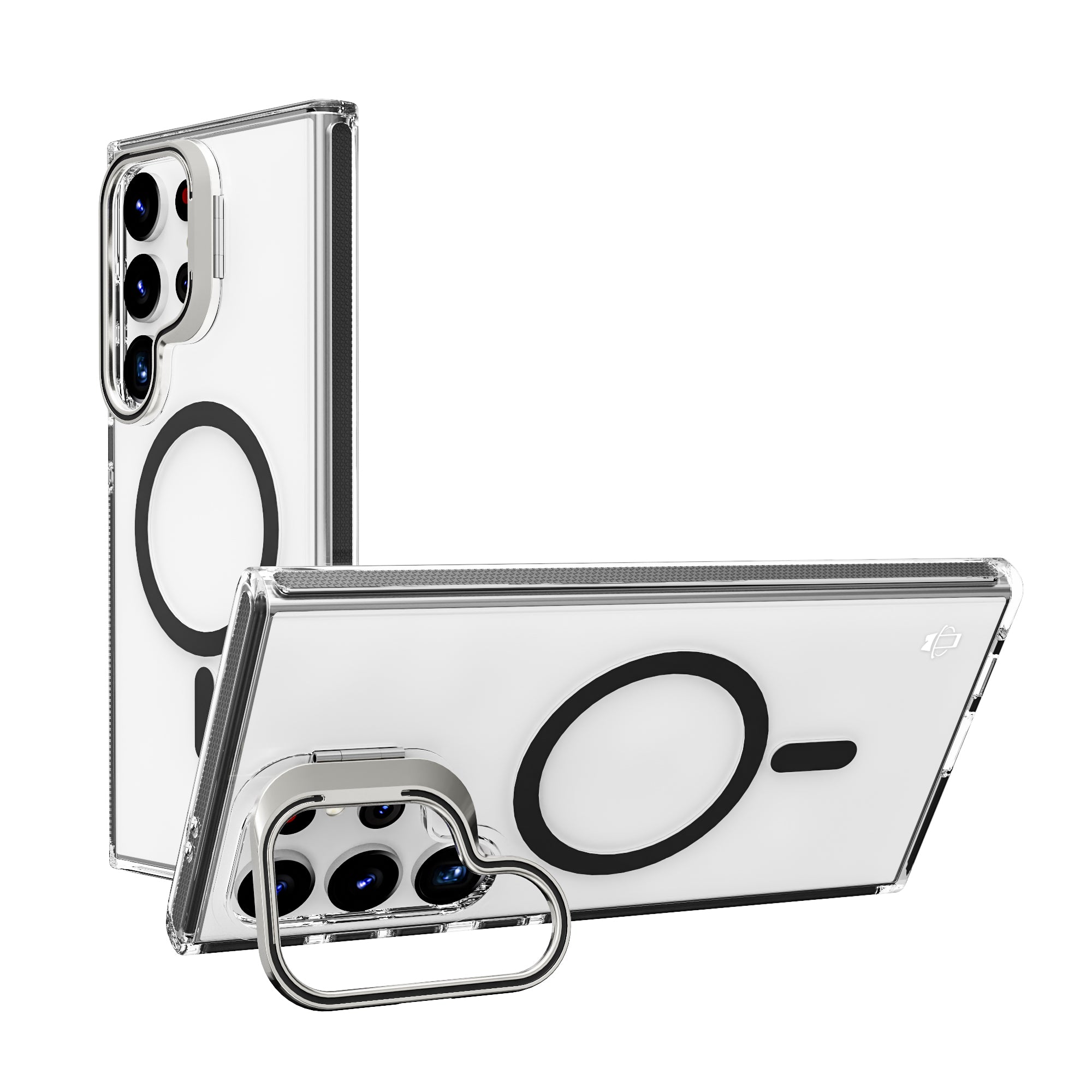 Black Camera Kickstand Case with Magnetic Compatibility for Samsung Galaxy S25 Plus with package