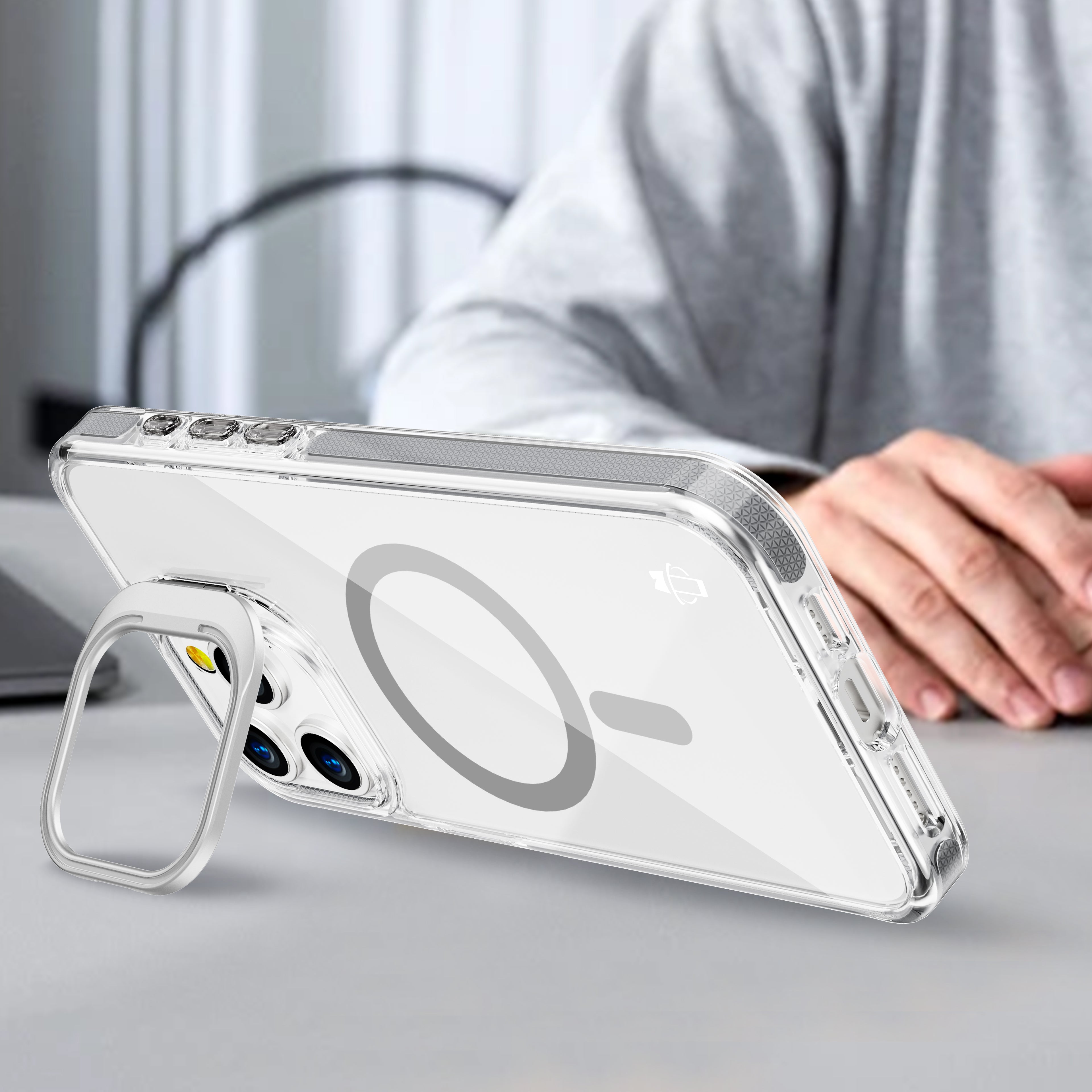 Titanium Camera Kickstand Case with Magnetic Compatibility for iPhone 16 Pro