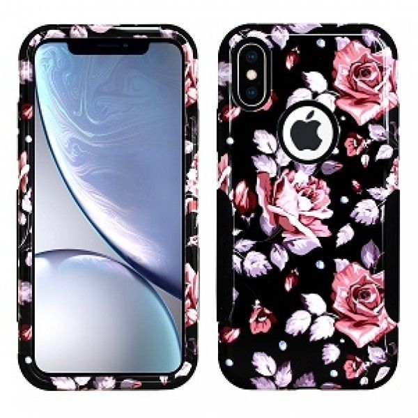 iPhone X/XS Aries Design Pink Rose Black