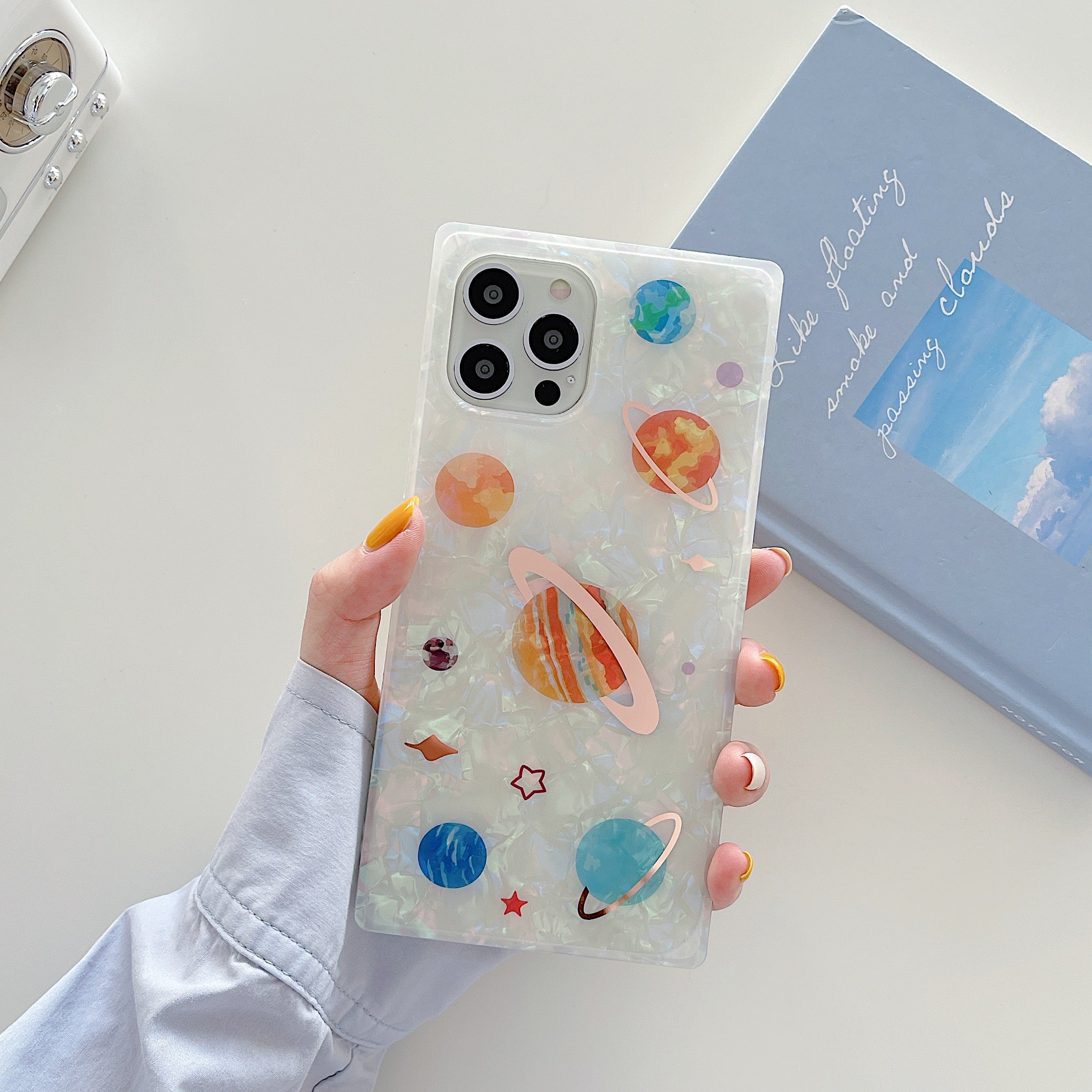 Square Case Orange Planet Design for iPhone 13 Pro Max