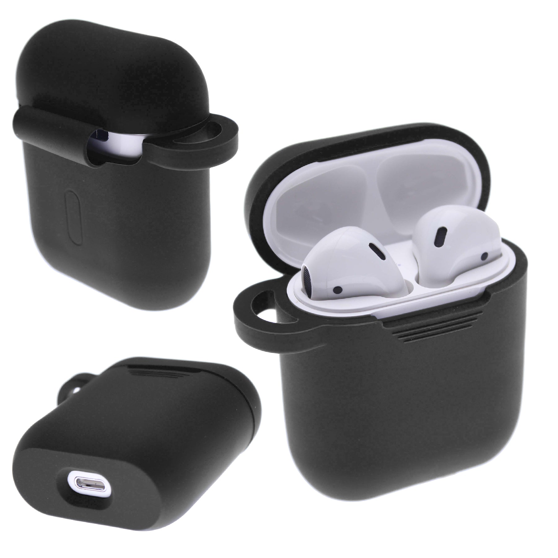 Black PLAIN COLOR AirPods Case