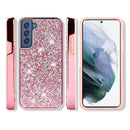 Pink S22 Plus Deluxe Glitter Diamonds Electroplated PC TPU Hybrid
