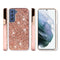 Rose Gold s21 Ultra Deluxe Glitter Diamonds Electroplated PC TPU Hybrid