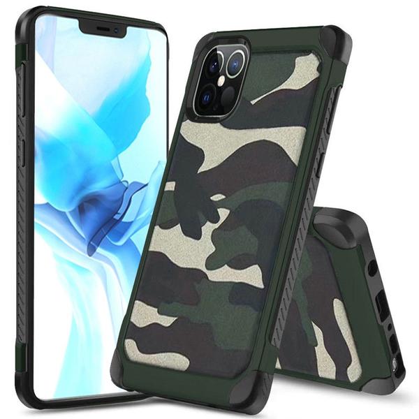 iPhone 12 6.7 inch High Quality Design PC TPU Hybrid - Camo/Green