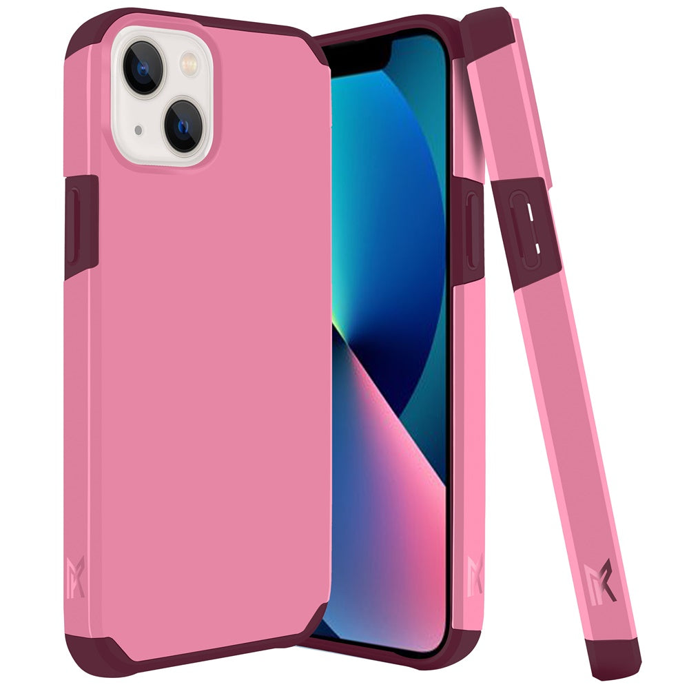 For iPhone 14 / 13 Premium Minimalistic Slim Tough ShockProof Hybrid Case Cover - Fruity Wine