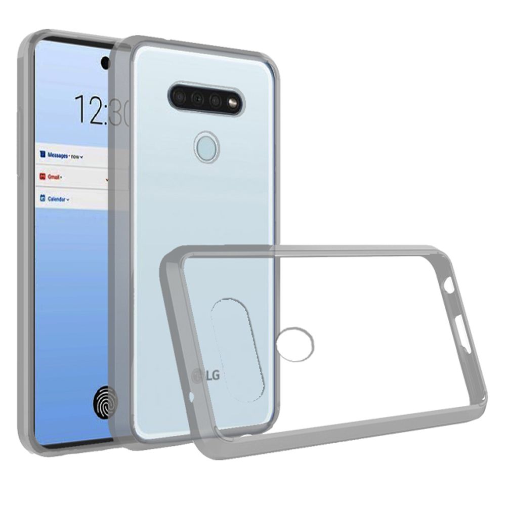 LG K51 Bumper Premium Slim Clear Transparent Hard PC TPU Hybrid - Clear PC + Clear TPU