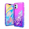 iPhone 12 5.4 Two Tone Diamond Water Quicksand Glitter - Purple+Blue