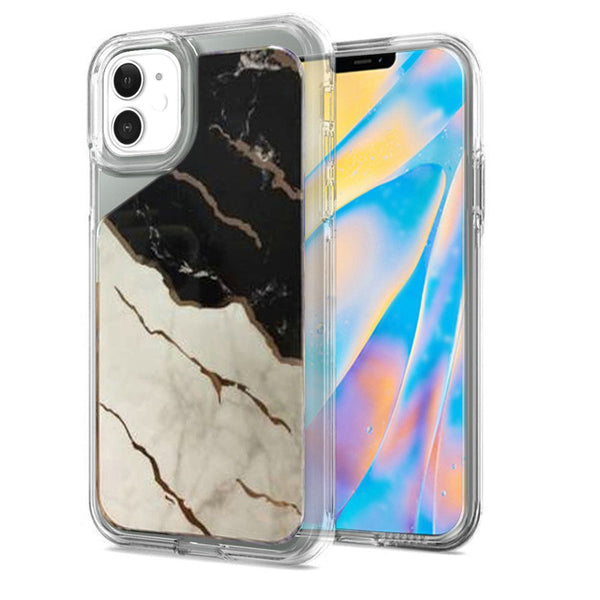 iPhone 12 Mini 5.4 Electroplated Design Hybrid Case Cover - Marble