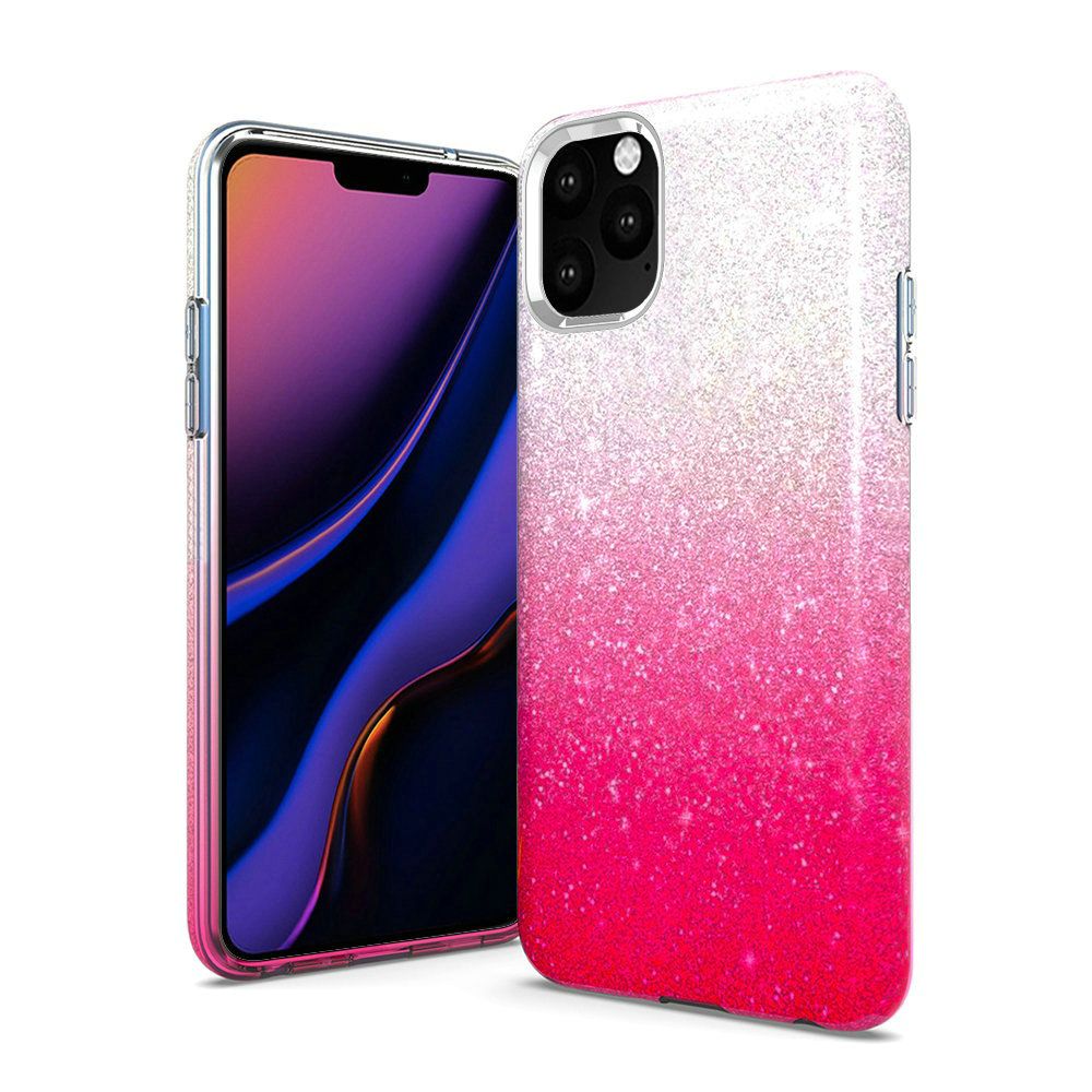 Hot pink iPhone 11 PRO Two Tone Glitter Hybrid