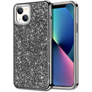 For iPhone 14 6.1 / 13 6.1 Deluxe Diamond Bling Glitter Case Cover - Black