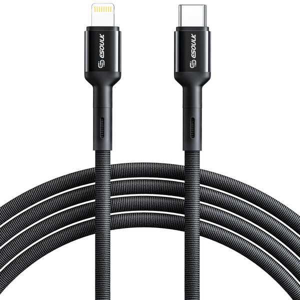 BLACK 10FT FAST CHARGING CABLE C TO 8PIN