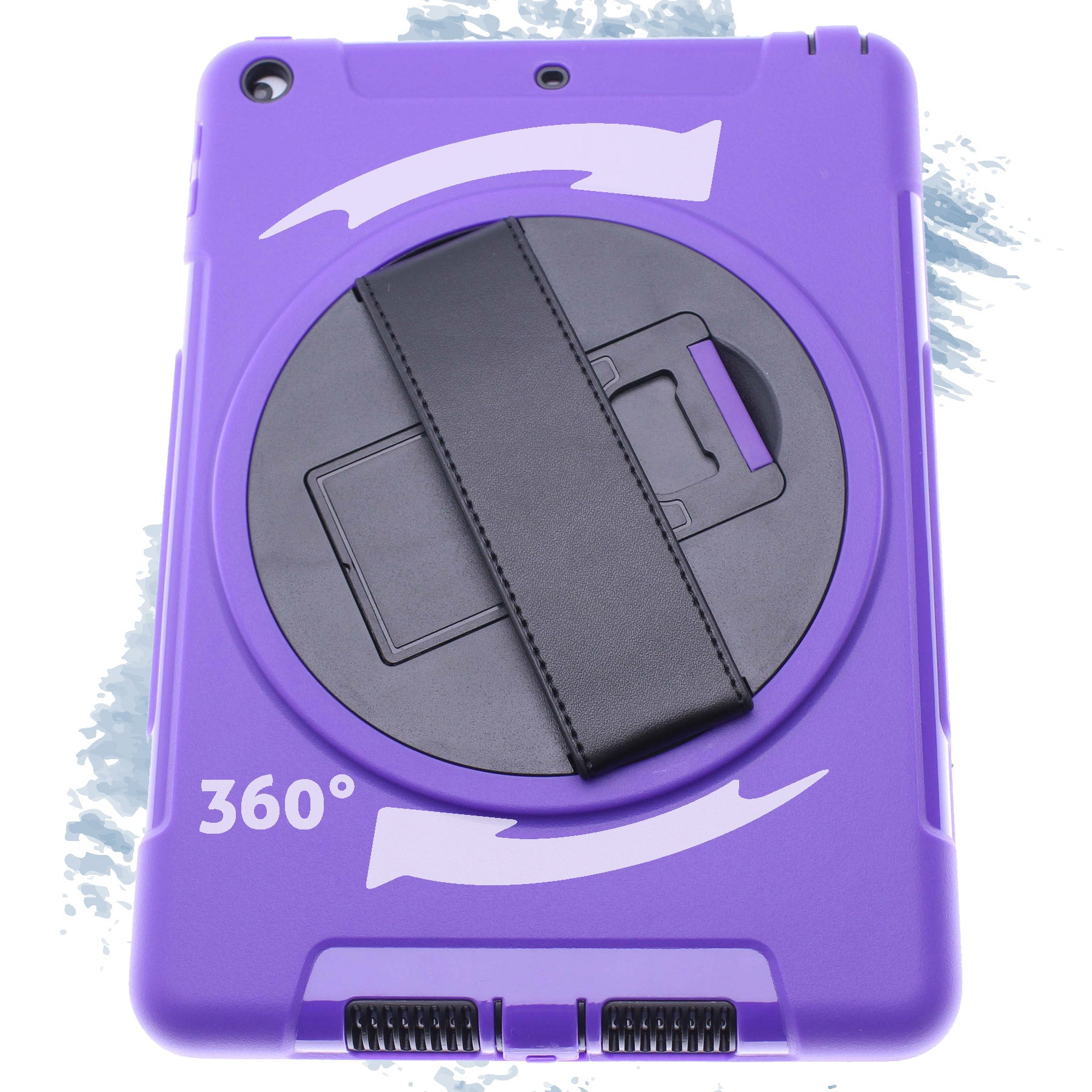 iPad Air 2 Heavy Duty Case with Black Strap Purple