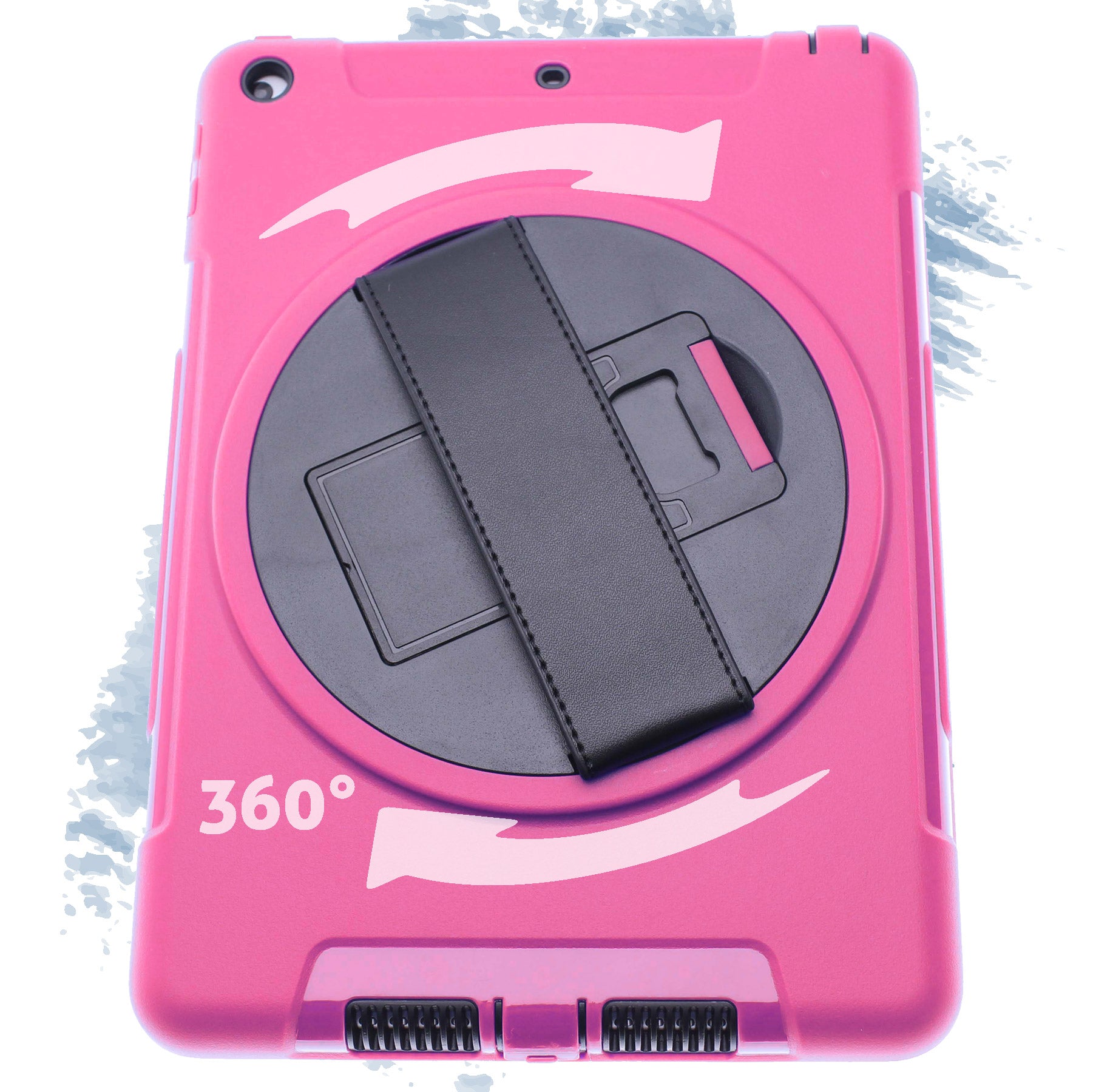 iPad Air Heavy Duty Case with Black Strap Pink