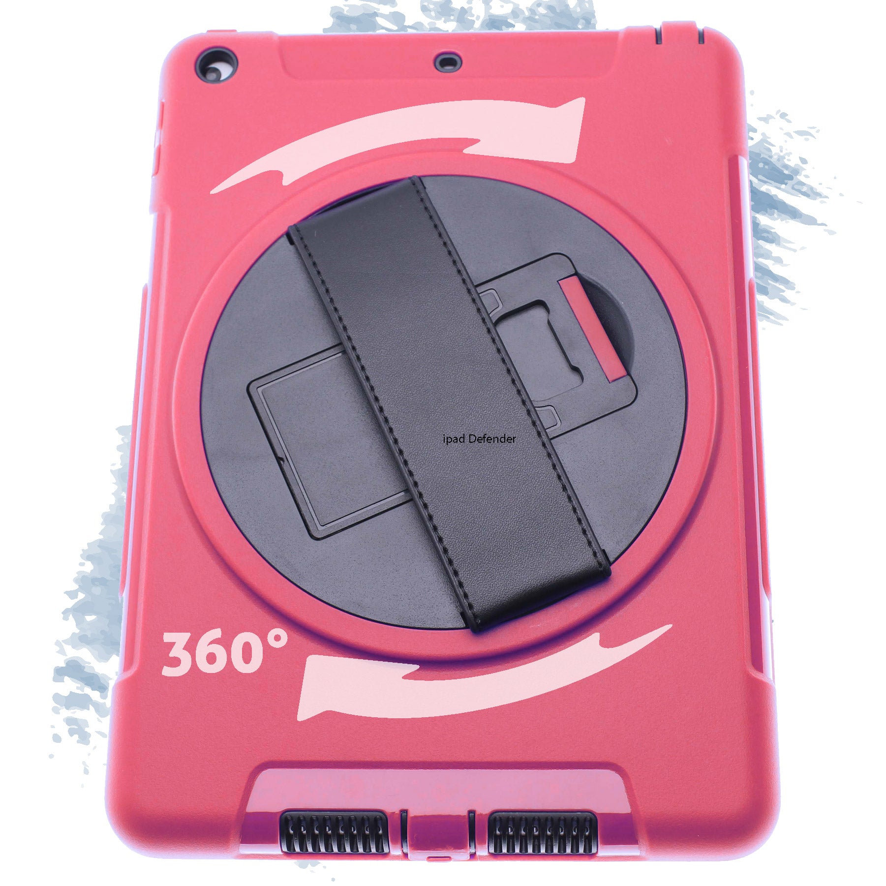 iPad Air Heavy Duty Case with Black Strap Red