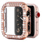 Diamond Rose Gold Bumper Case for iWatch 41mm with tempered glass built in