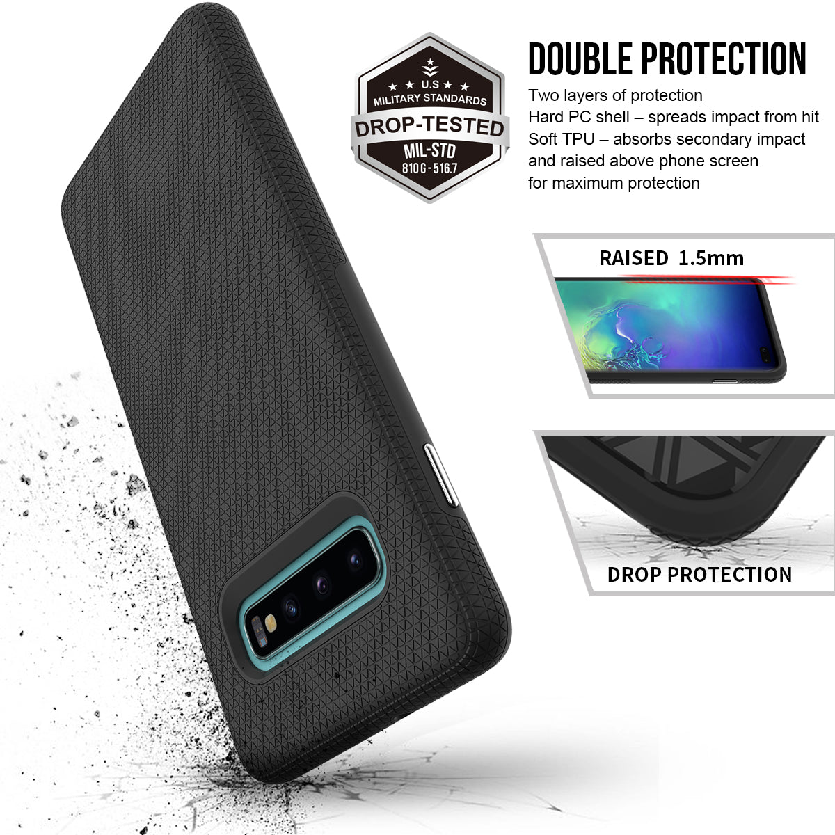 Samsung Galaxy S10 Black Triangle Case WITH Package