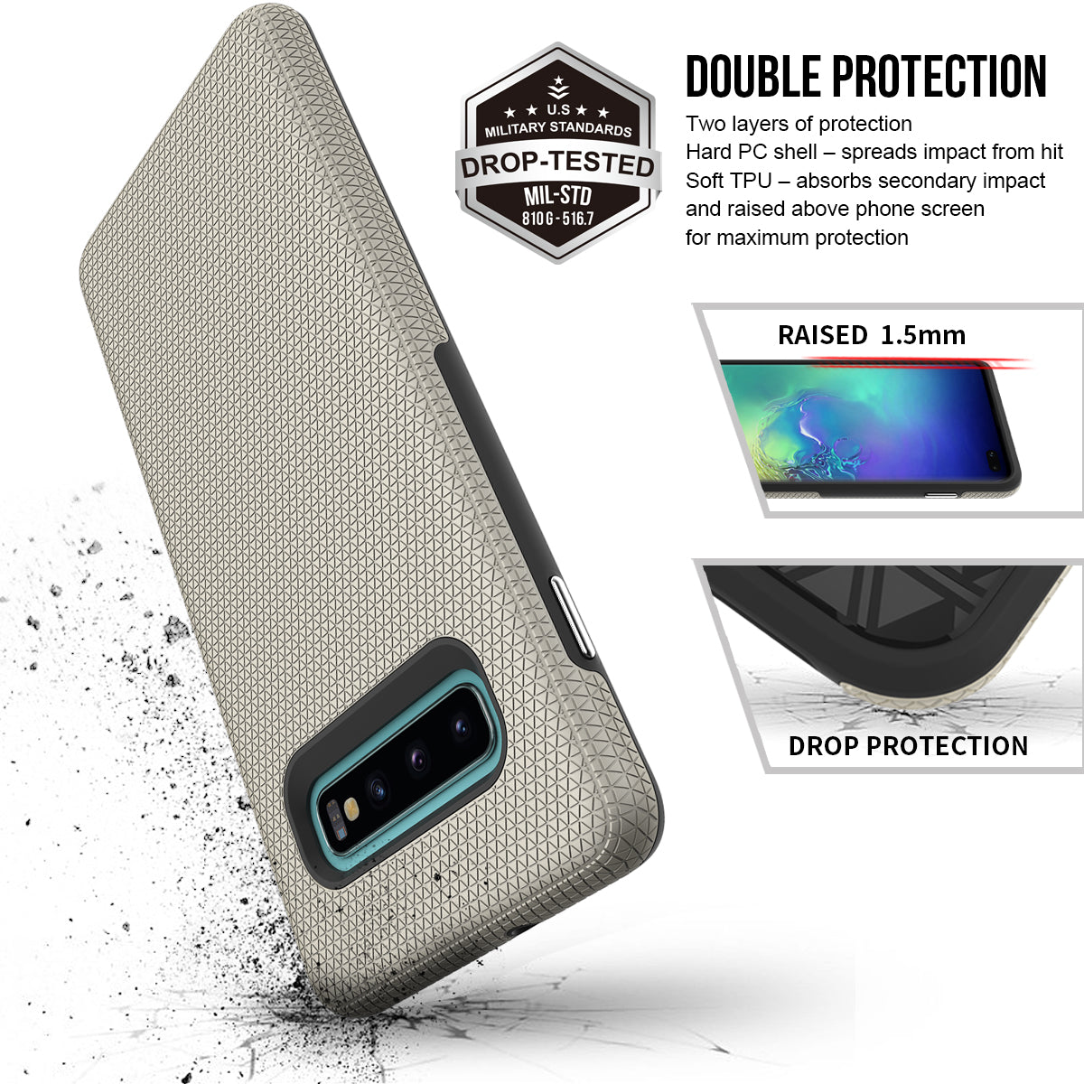 Samsung Galaxy S10 GOLD Triangle Case WITH Package