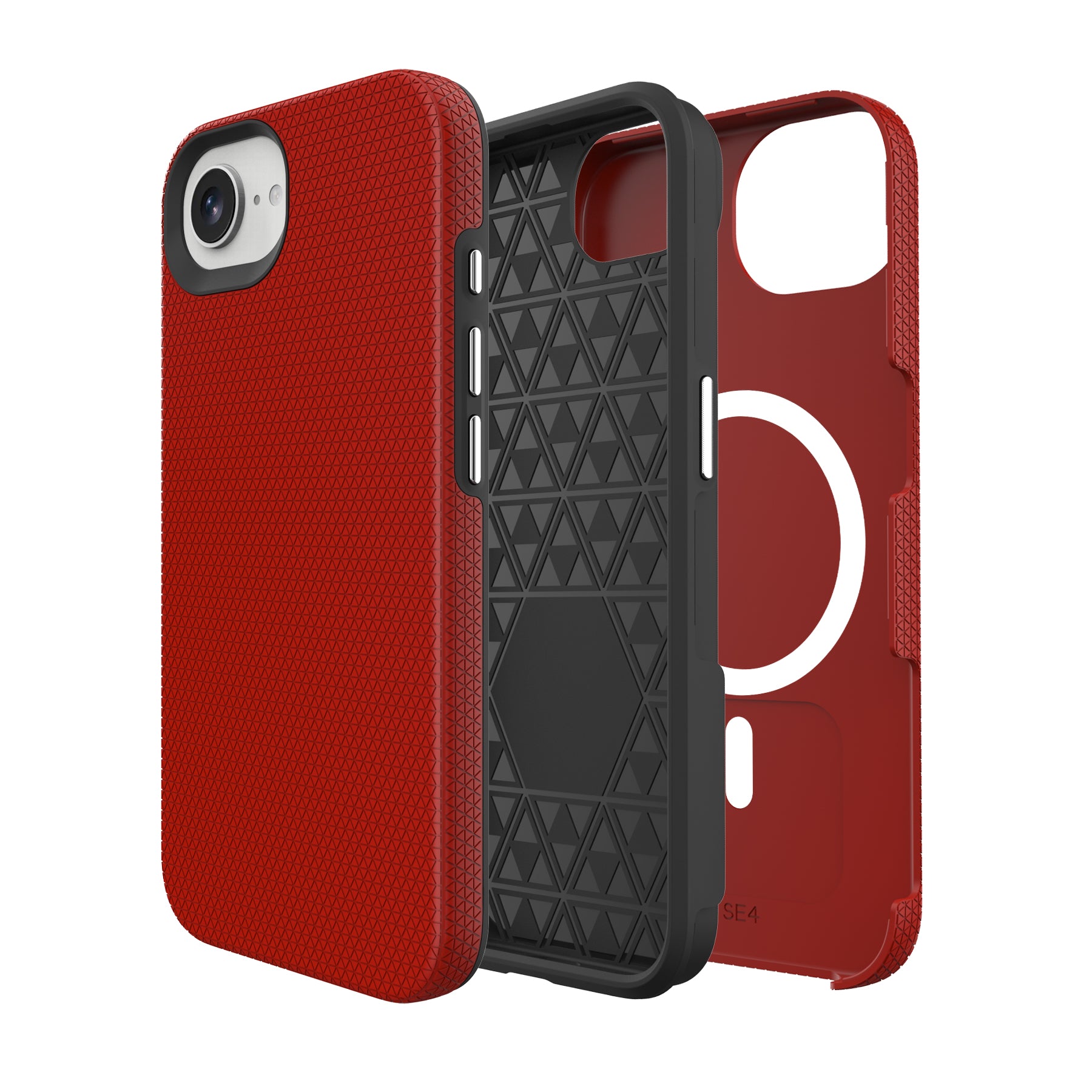 Red Triangle Case with Magnetic Compatibility for iPhone 16e