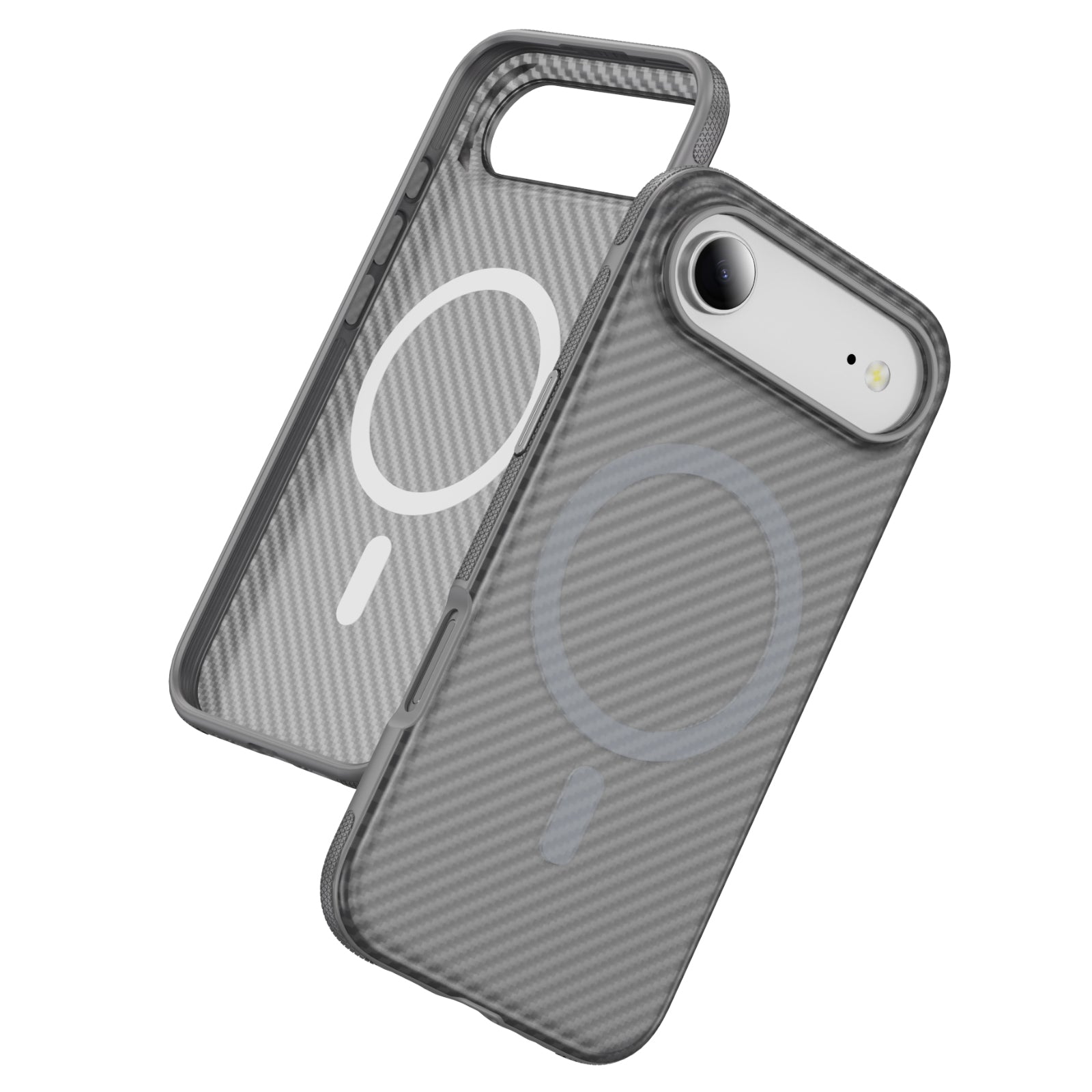 Light Gray + Gray Magnetic Hard Shell Carbon Fiber Case for iPhone 17 Air