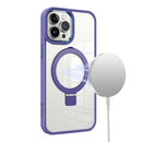 Clear Purple Frame Kickstand with Magnetic Compatibility for iPhone 16 6.1