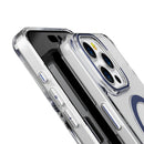 Navy Blue Anti-Yellowing Hard Clear Magnetic Case for iPhone 16 Plus