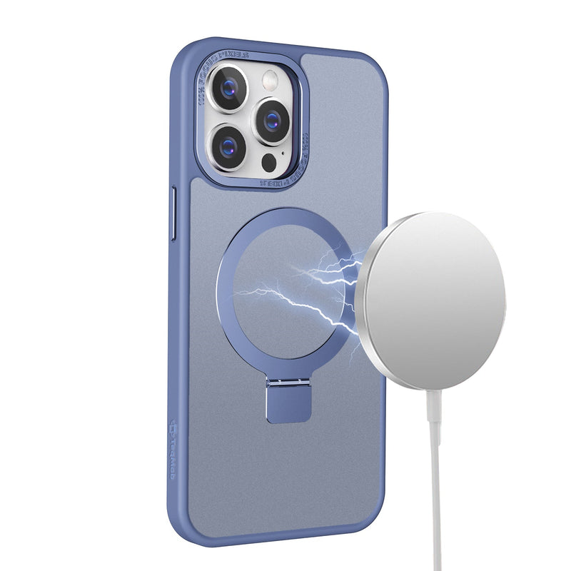 Blue Smoked Kickstand with Magnetic Compatibility for iPhone 16 6.1