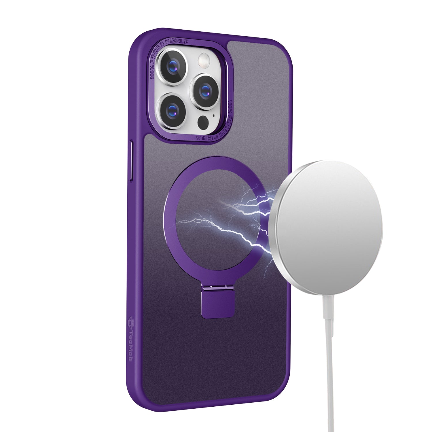 Purple Smoked Kickstand with Magnetic Compatibility for iPhone 14 Pro Max with package