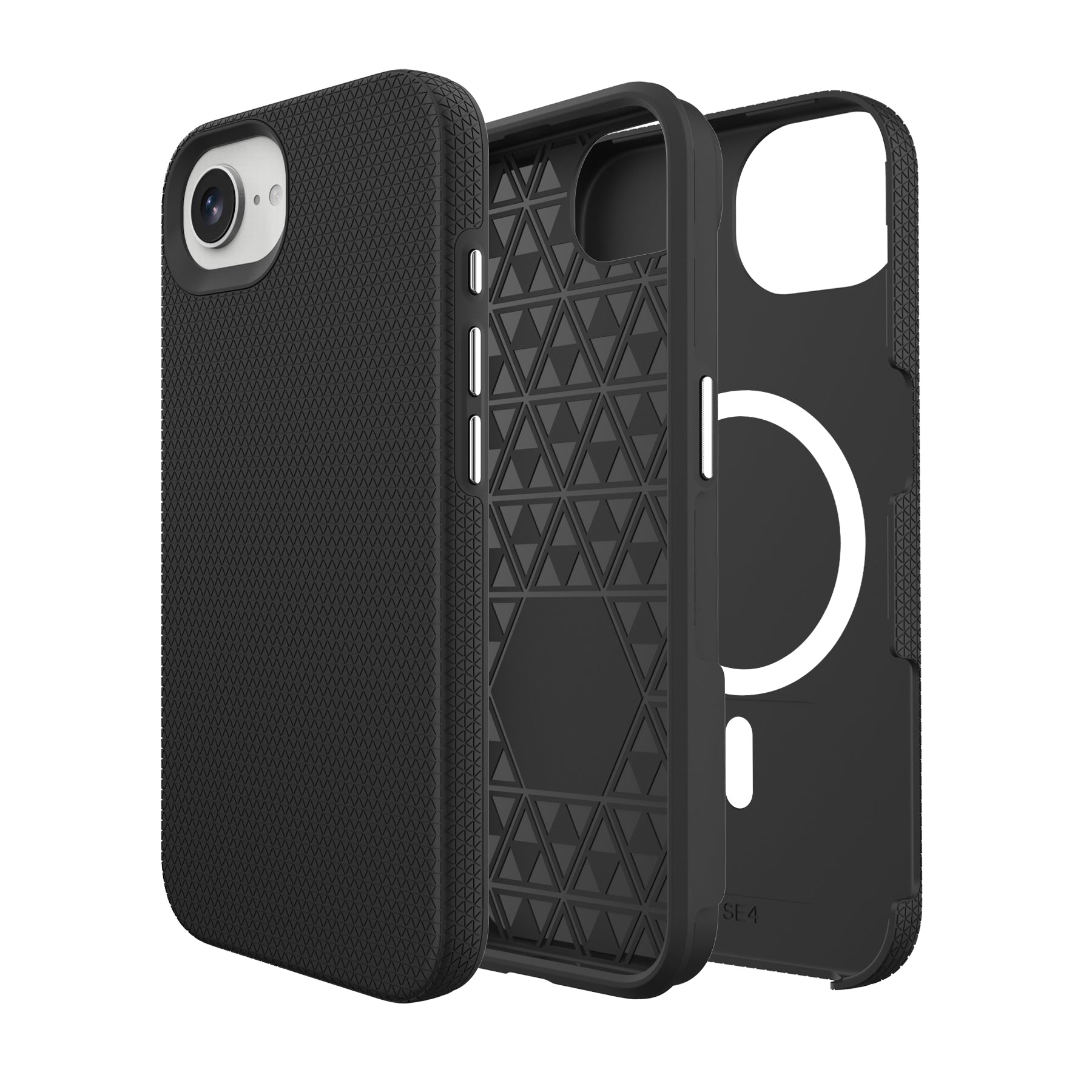 Black Triangle Case with Magnetic Compatibility for iPhone 16e