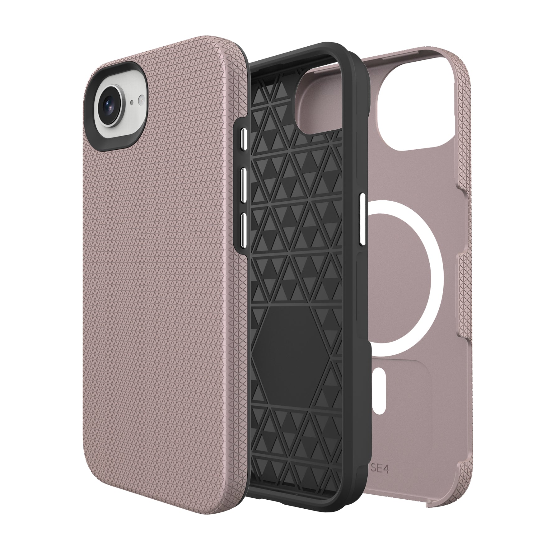 Rose Gold Triangle Case with Magnetic Compatibility for iPhone 16e