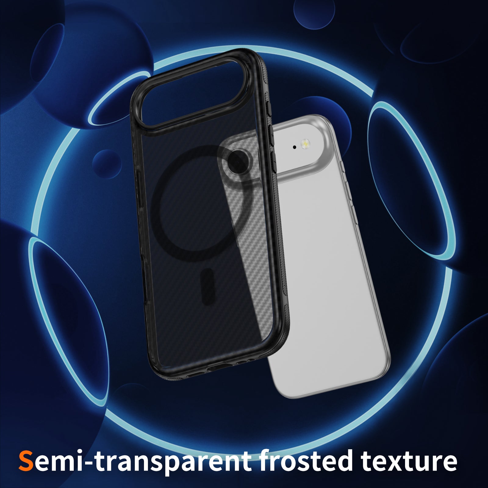 Light Gray + Black Magnetic Hard Shell Carbon Fiber Case for iPhone 17 Air