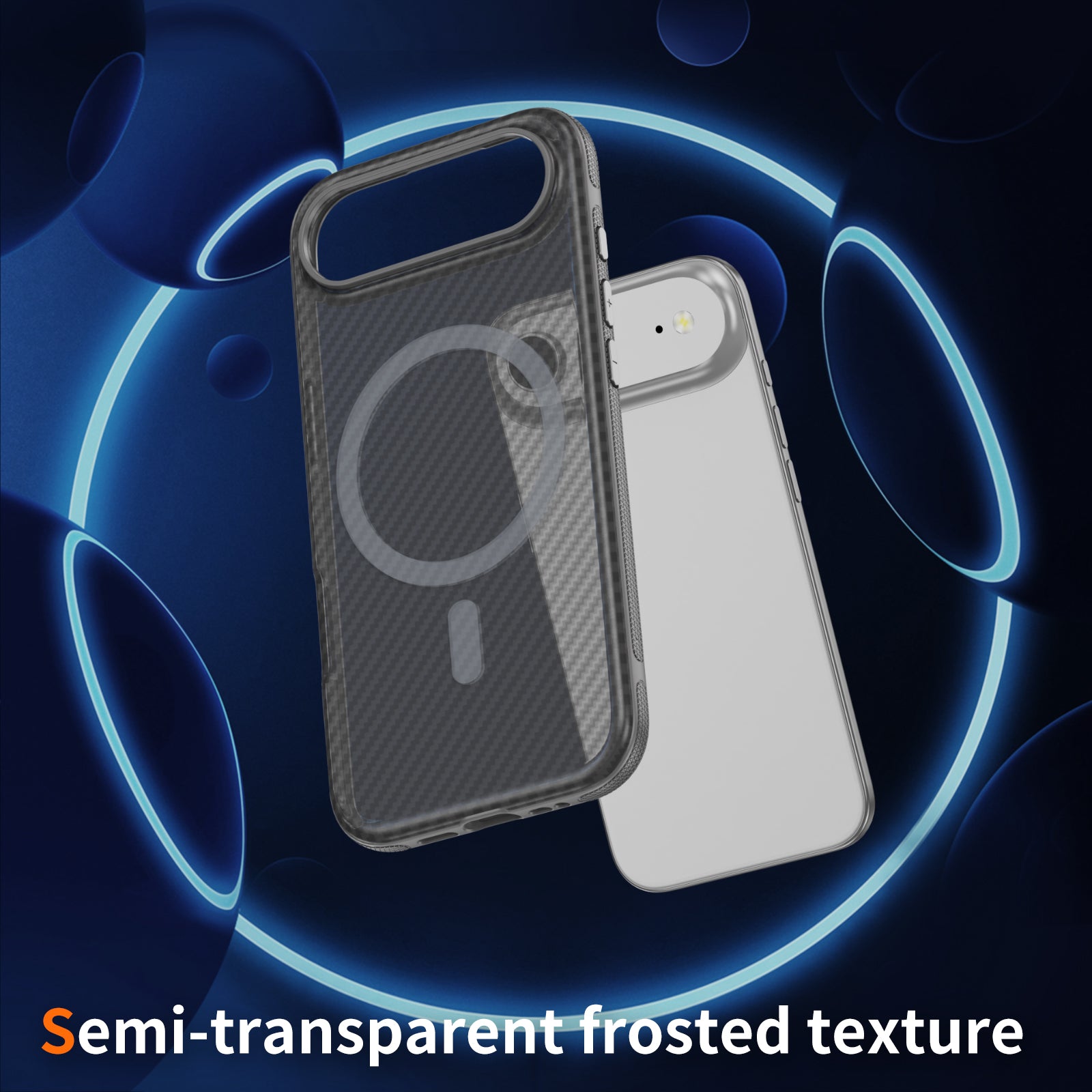 Light Gray + Gray Magnetic Hard Shell Carbon Fiber Case for iPhone 17 Air