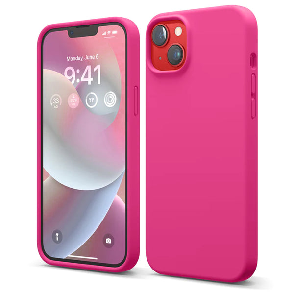 Hot Pink Soft Silicone Case for iPhone 15 6.1
