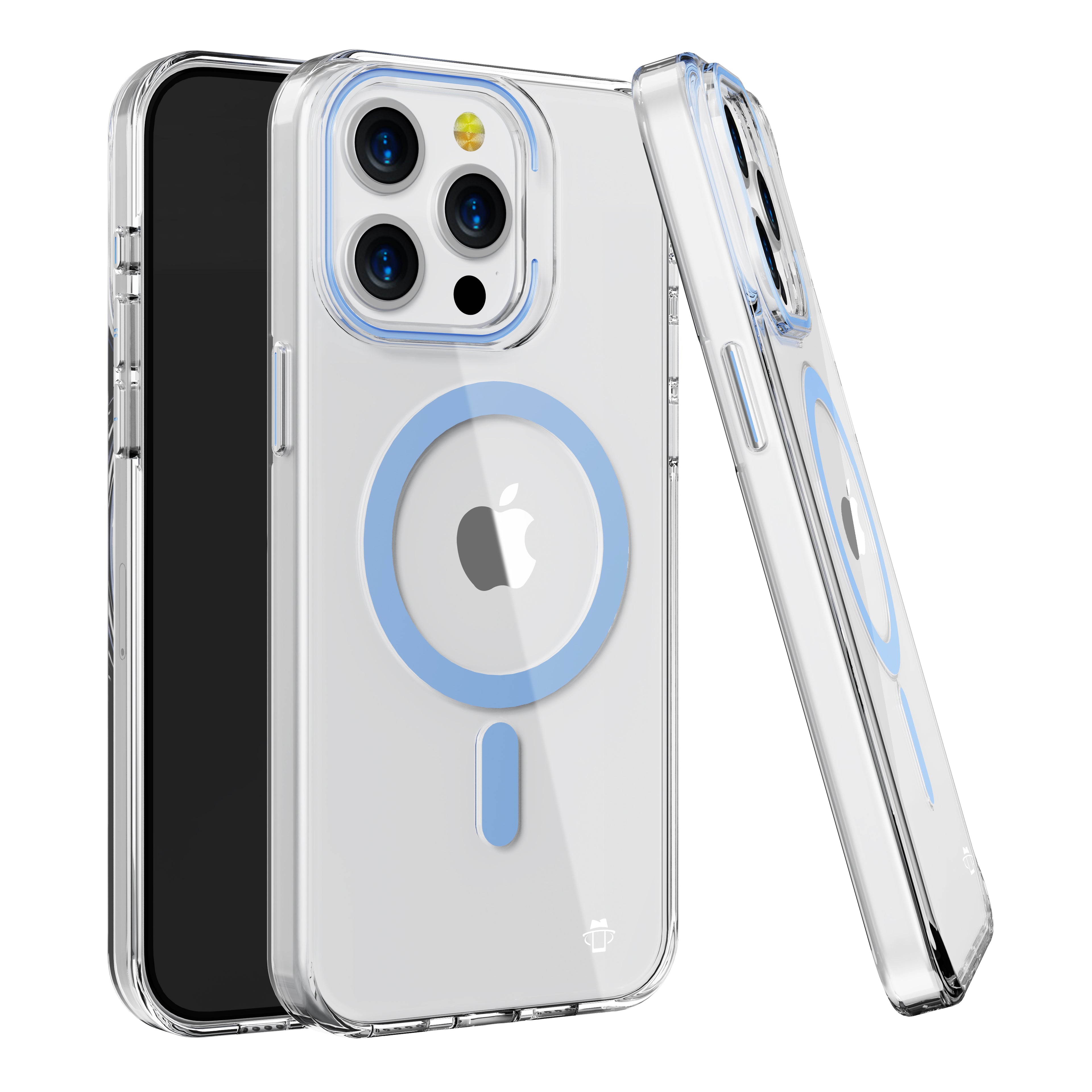 Light Blue Pure Clear Magnetic Case in Package for iPhone 16 Pro