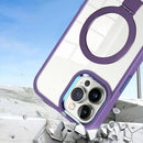 Clear Purple Frame Kickstand with Magnetic Compatibility for iPhone 16 Pro with package