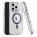 Navy Blue Anti-Yellowing Hard Clear Magnetic Case for iPhone 16 6.1