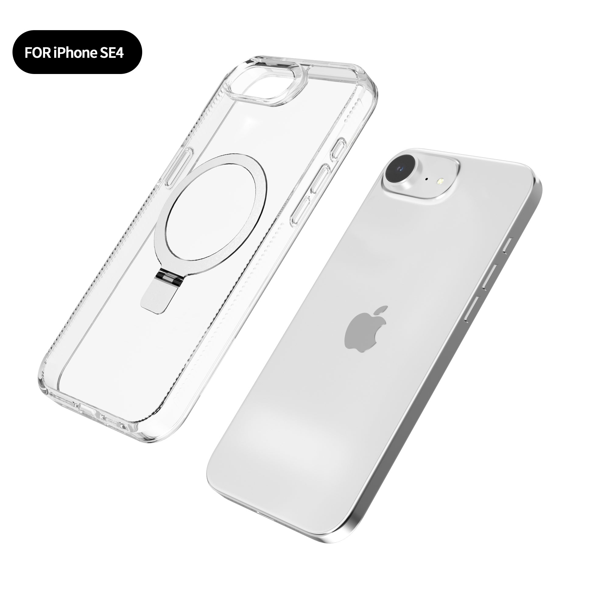 Clear Case Kickstand with Magnetic Compatibility for iPhone 16e