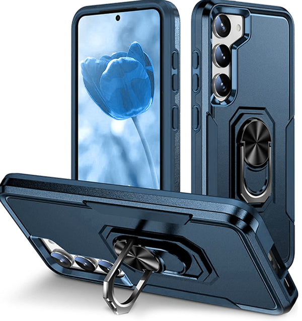 Blue Triple Heavy Duty with Ring Kickstand for Galaxy A25 5G