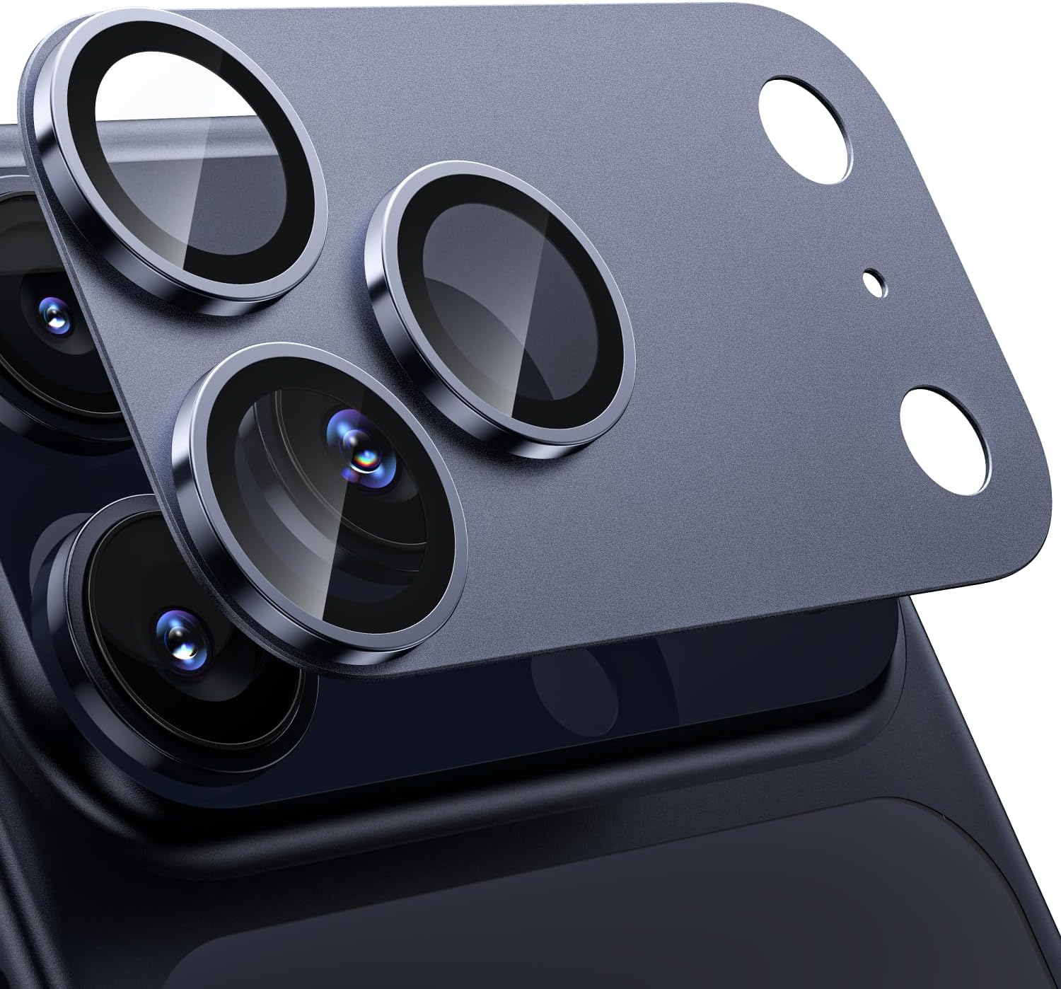 Navy Blue Full Camera Glass Protector for iPhone 17 Pro Max