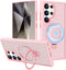 Pink Smoked Kickstand with Magnetic Compatibility for Samsung Galaxy S24 Ultra