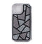 Black and Silver Geometric Glitter Case for iPhone 15 6.1