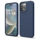 Navy Blue Soft Silicone Case for iPhone 15 Pro