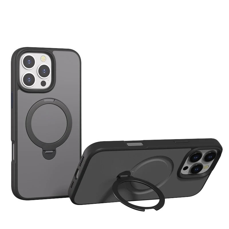 Black Frosted with 360° Magnetic Kickstand for iPhone 16 Pro